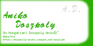 aniko doszpoly business card